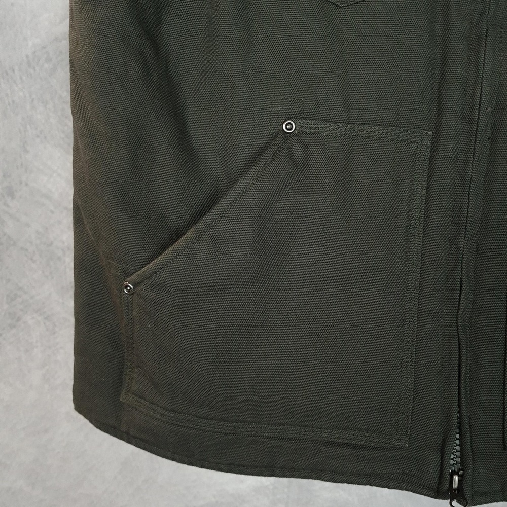 Duluth Trading Vest Mens Large Green Canvas Quilted Superior Fire Hose - Picture 6 of 16